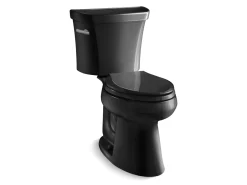 Two-piece elongated toilet, 1.28 gpf