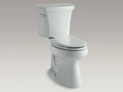 Two-piece elongated toilet, 1.28 gpf