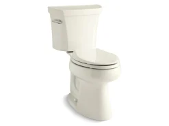 Two-piece elongated toilet, 1.28 gpf