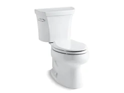 Two-piece elongated toilet, 1.28 gpf