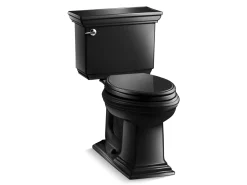Two-piece elongated toilet, 1.28 gpf