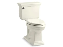 Two-piece elongated toilet, 1.28 gpf