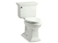 Two-piece elongated toilet, 1.28 gpf
