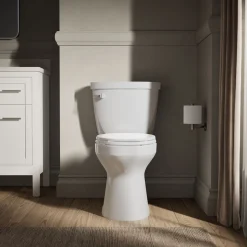 Two-piece elongated toilet, 1.6 gpf