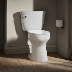 Two-piece elongated toilet, 1.6 gpf