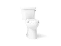 Two-piece elongated toilet, 1.28 gpf