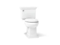 Two-piece elongated toilet with concealed trapway, 1.28 gpf