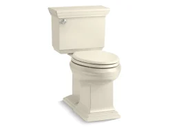 Two-piece elongated toilet with concealed trapway, 1.28 gpf