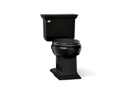 Two-piece elongated toilet with concealed trapway, 1.28 gpf