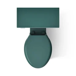 Two-piece elongated toilet with concealed trapway, 1.28 gpf