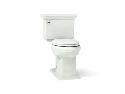 Two-piece elongated toilet with concealed trapway, 1.28 gpf