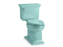 Two-piece elongated toilet with concealed trapway, 1.28 gpf