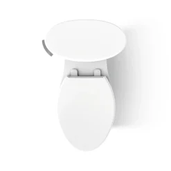 Two-piece elongated toilet with skirted trapway, 1.28 gpf