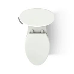 Two-piece elongated toilet with skirted trapway, 1.28 gpf