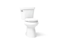 Two-piece elongated toilet with concealed trapway, 1.28 gpf
