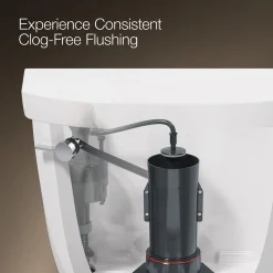 Two-piece elongated toilet with concealed trapway, 1.28 gpf