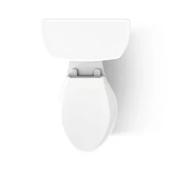 Two-piece elongated toilet with concealed trapway, 1.28 gpf