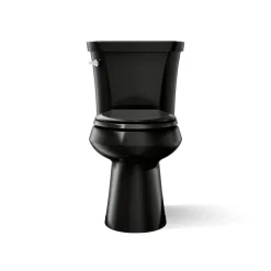 Two-piece elongated toilet with concealed trapway, 1.28 gpf