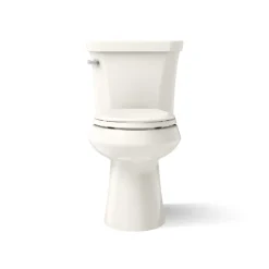 Two-piece elongated toilet with concealed trapway, 1.28 gpf