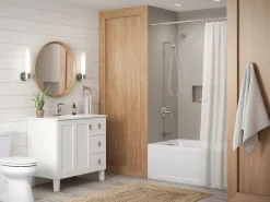 Two-piece elongated toilet with concealed trapway, 1.28 gpf