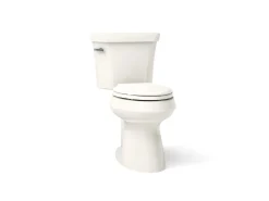 Two-piece elongated toilet with concealed trapway, 1.28 gpf