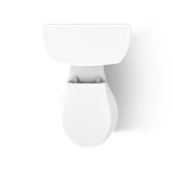 Two-piece round-front toilet, dual-flush