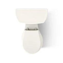 Two-piece round-front toilet, dual-flush