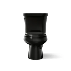 Two-piece round-front toilet, dual-flush