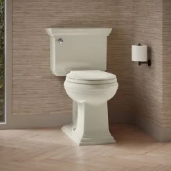 Two-piece round-front toilet, 1.28 gpf