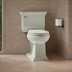 Two-piece round-front toilet, 1.28 gpf