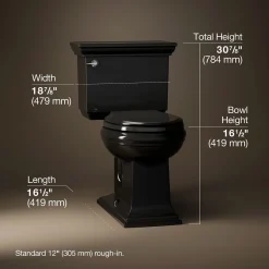 Two-piece round-front toilet, 1.28 gpf