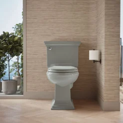 Two-piece round-front toilet, 1.28 gpf