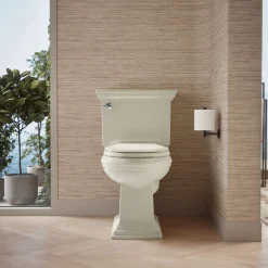 Two-piece round-front toilet, 1.28 gpf