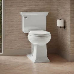 Two-piece round-front toilet, 1.28 gpf