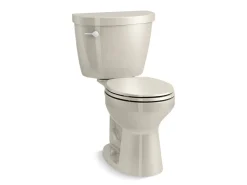 Two-piece round-front toilet, 1.28 gpf