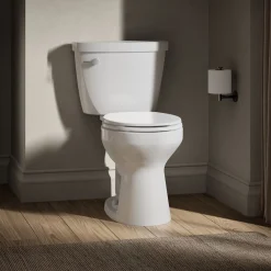 Two-piece round-front toilet, 1.28 gpf