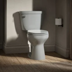 Two-piece round-front toilet, 1.6 gpf