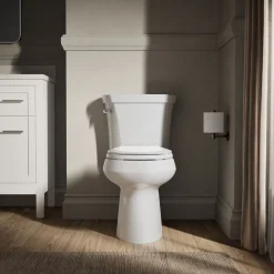 Two-piece round-front toilet, 1.28 gpf