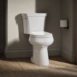 Two-piece round-front toilet, 1.28 gpf