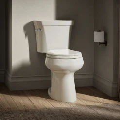 Two-piece round-front toilet, 1.28 gpf