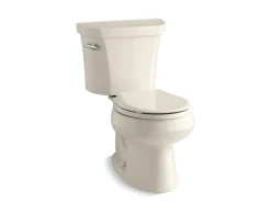 Two-piece round-front toilet, 1.28 gpf