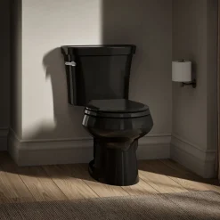 Two-piece round-front toilet, 1.28 gpf