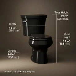 Two-piece round-front toilet, 1.28 gpf