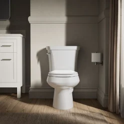Two-piece round-front toilet, 1.28 gpf