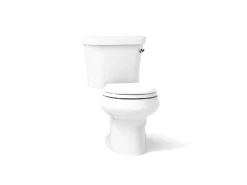 Two-piece round-front toilet, 1.28 gpf