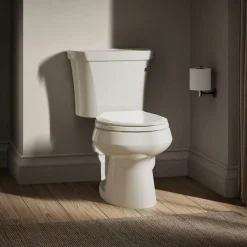 Two-piece round-front toilet, 1.28 gpf