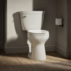 Two-piece round-front toilet, 1.28 gpf