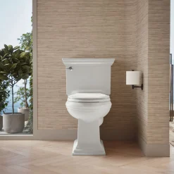 Two-piece round-front toilet, 1.28 gpf