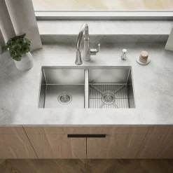 29-1/2" undermount double-bowl kitchen sink
