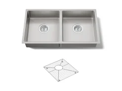 29-1/2" undermount double-bowl kitchen sink